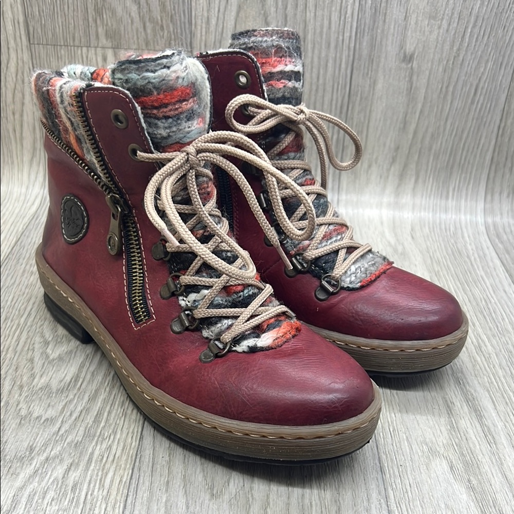 Rieker Red Ankle Boots